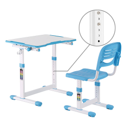 Screw-Locking Height Adjustable Kids Desk and Full-Backrest Chair Set