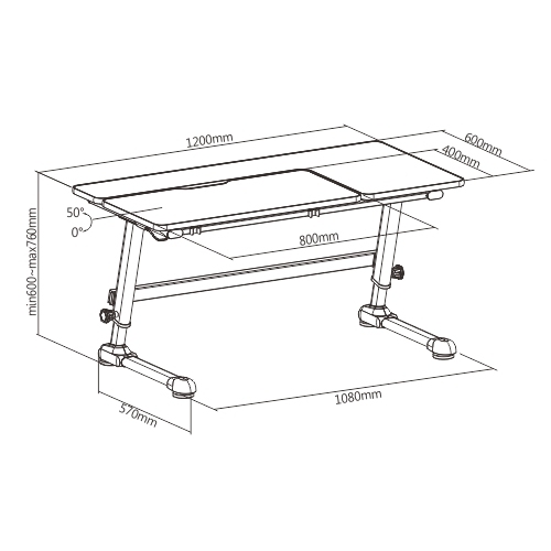 Adjustable Children Desk with Drawer (1200x600 mm/47.2"x23.6", Left Up) E101R Making Childhood more Healthy and Productive from china(chinese)