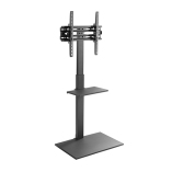 Compact Height-Adjustable Steel TV Floor Stand