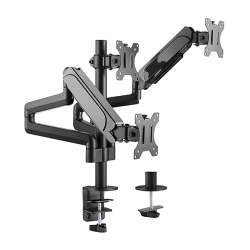 Triple Monitors Pole-Mounted Gas Spring 