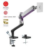 Single Monitor Premium Aluminum Spring-Assisted Monitor Arm with USB Ports