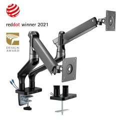 Dual Monitor Premium Aluminum Spring-Assisted Monitor Arm with USB Ports