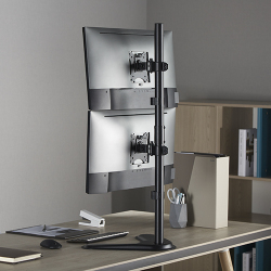 Vertical Pole Mount Dual-Screen Monitor Stand