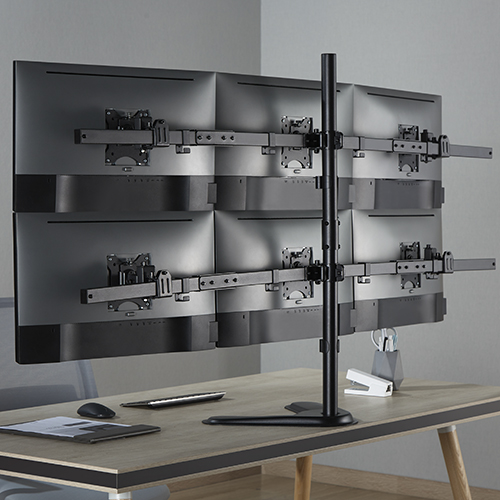 Pole Mount Six-Screen Monitor Stand 