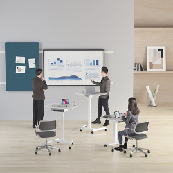 Height Adjustable Mobile Workstation With Drawer 