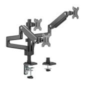 Triple Monitors Pole Mounted Premium Aluminum Spring-Assisted Monitor Arm 
