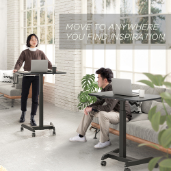 Manual Height Adjustable Workstation with Casters