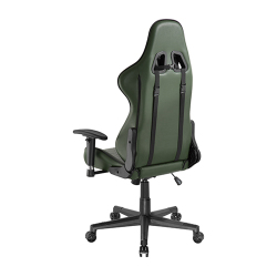 Dark Green Diamond Quilted PU Gaming Chair with Headrest and Lumbar Support