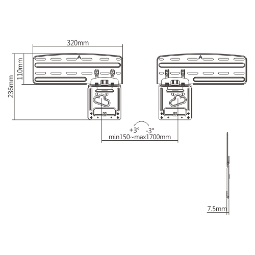 Micro-Gap Fixed TV Wall Mount LED-18Q For 43~85” 2021 Samsung Neo QLED, QLED (excluding Q80A) and Crystal UHD from china(chinese)