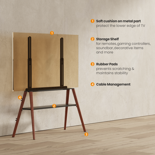 Danish Style TV Floor Stand with storage shelf FS36-46F-02  from china(chinese)