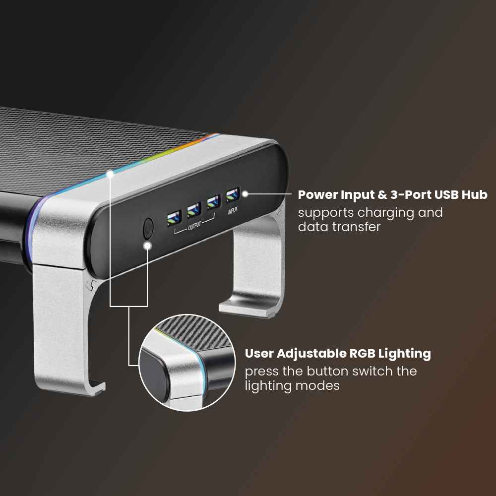 Hyper Gaming Monitor Risers With RGB Lighting Supplier and Manufacturer