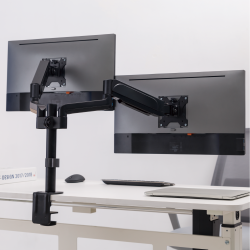  Dual Monitor Pole-Mounted Spring-Assisted Monitor Arm