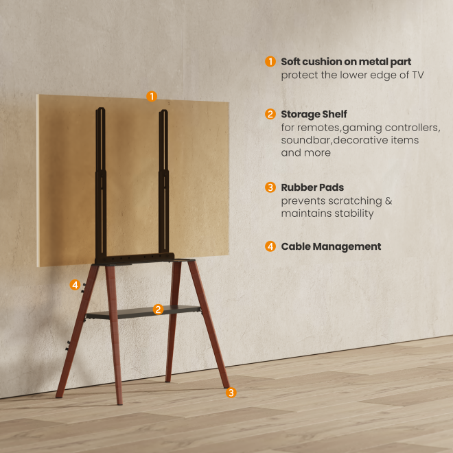 Danish Style TV Floor Stand with storage shelf FS36-44F-02  from china(chinese)