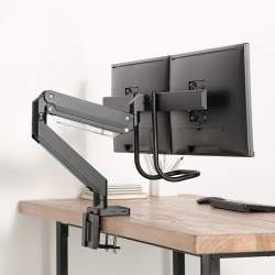 Dual Monitor Aluminum Heavy-Duty Gas Spring Monitor Arm with Docking Station