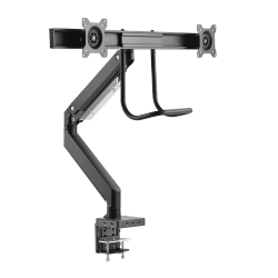 Dual Monitor Aluminum Heavy-Duty Gas Spring Monitor Arm with Docking Station