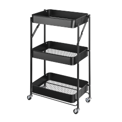 3-Tier Mobile Folding Steel Storage Racks