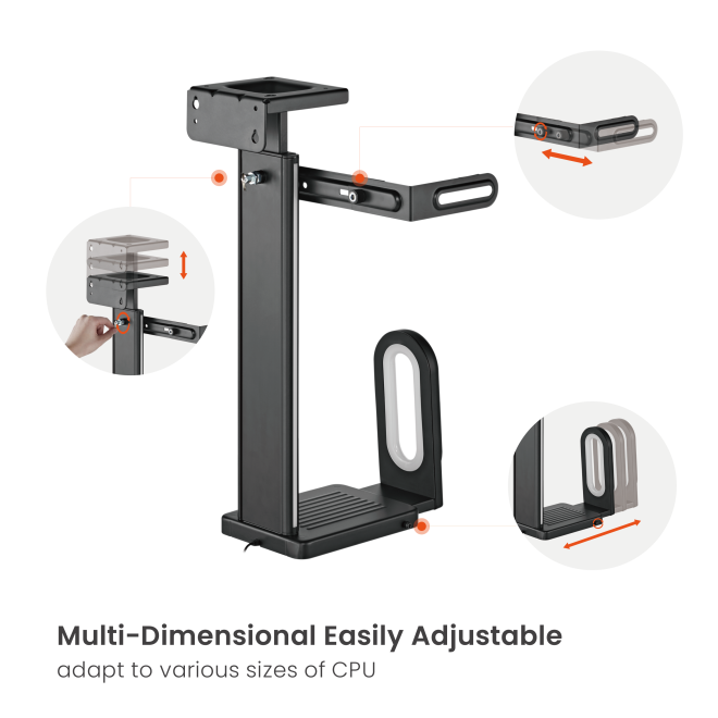Easy Set-Up Under-Desk/Wall CPU Holder with RGB Lighting CPB-26R Meet our new structural system and cool design! from china(chinese)