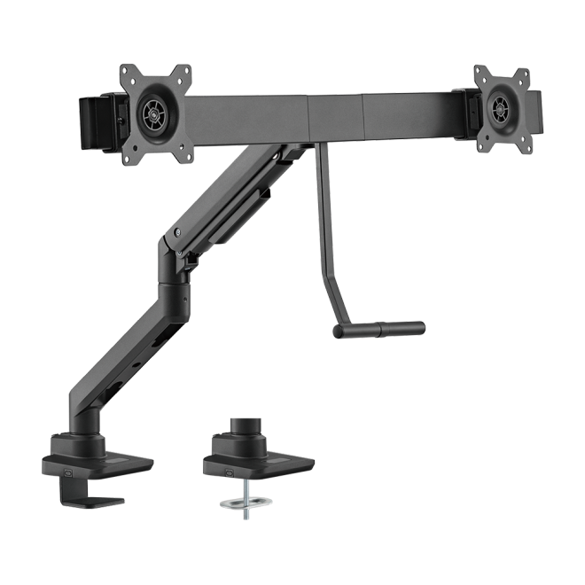 Fabulous Desk-Mounted Gas Spring Dual Monitor Arm LDT69-C022 Fits two 17’’~32’’ monitors  from china(chinese)