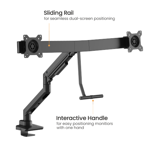 Fabulous Desk-Mounted Gas Spring Dual Monitor Arm LDT69-C022 Fits two 17’’~32’’ monitors  from china(chinese)