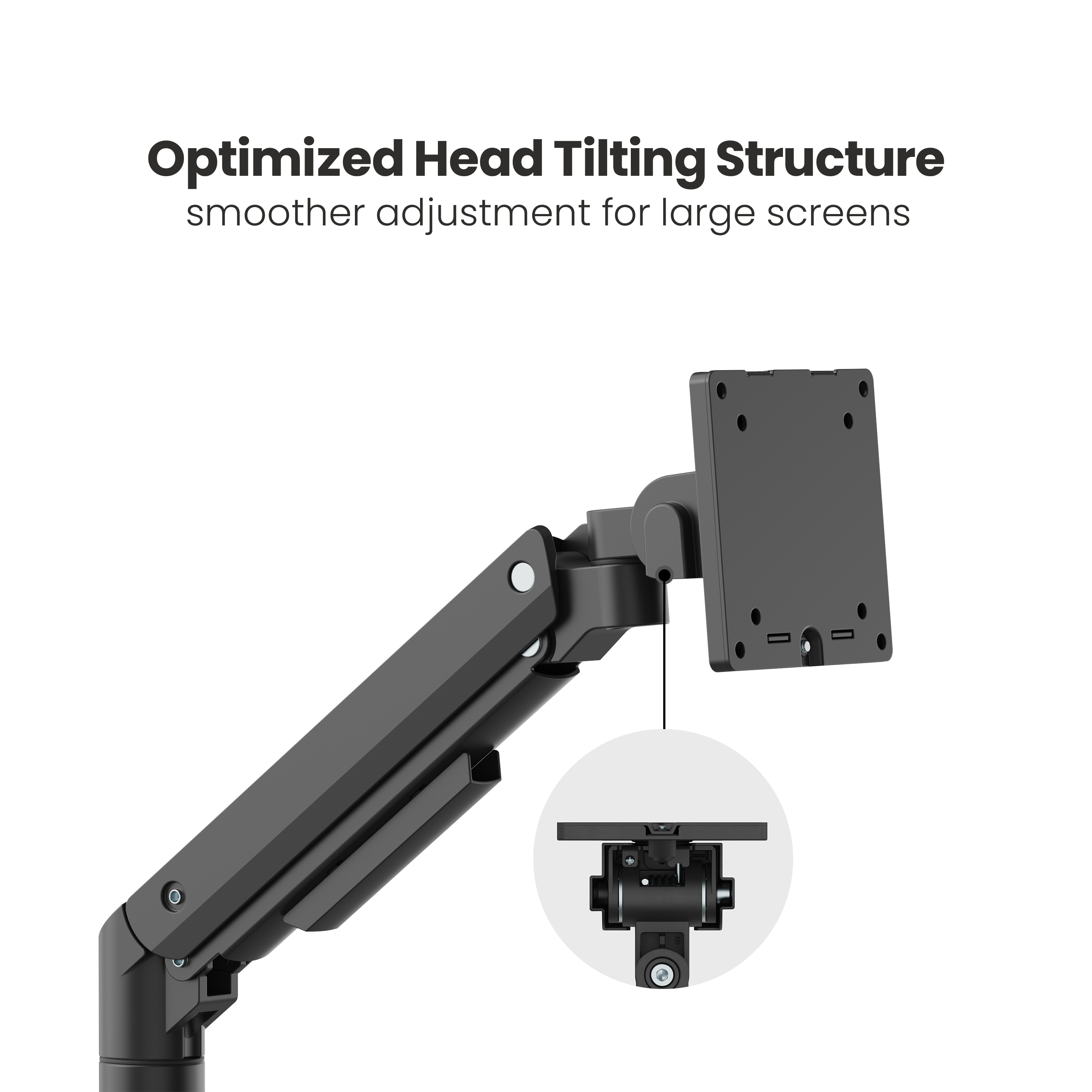 LDT69-C024P Heavy Duty Monitor Arm 黒 Brateck - Monitor Mounts, TV Mounts, Office Ergonomic Accessories