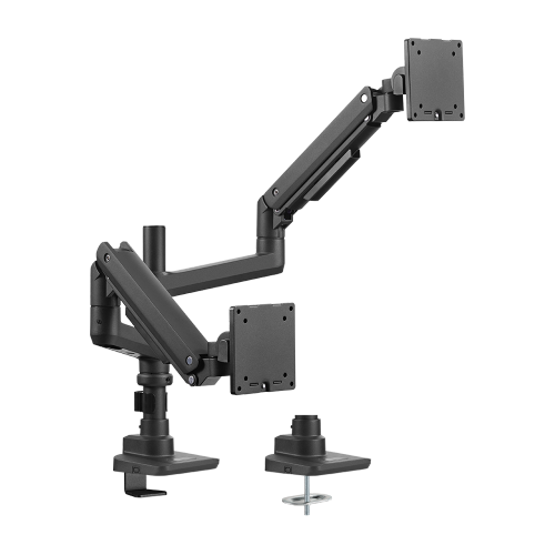Fabulous Pole-Mounted Gas Spring Dual Monitor Arm LDT69-C024P Supports monitors up to 49’’ or weights ups to 20kg (44lbs) from china(chinese)