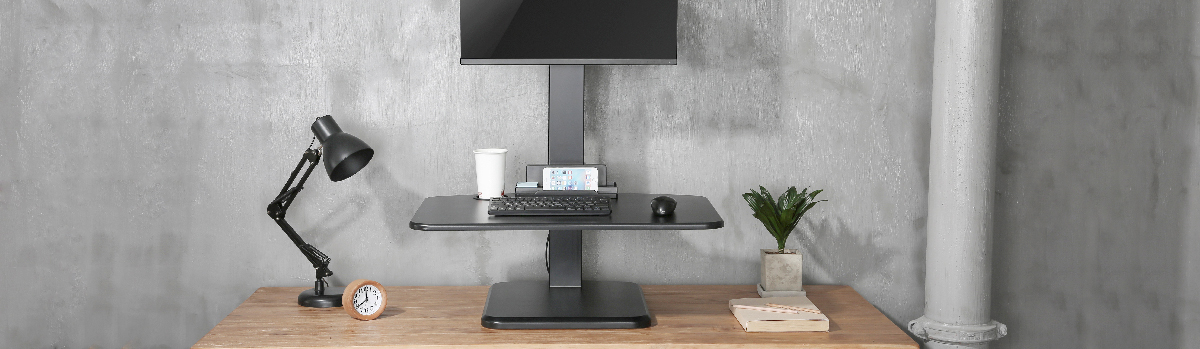 Gas Spring Sit-Stand Desk Converter with Monitor Mount DWS23 Series