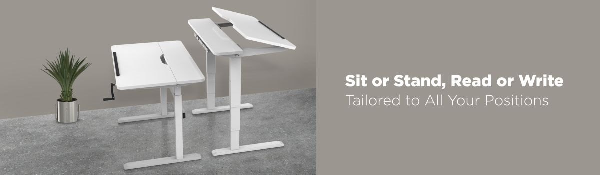 Tiltable Desktop Electric/Manual Sit-Stand Desks S02-22D-TB/M02-23R-TB/N02-22D-TB
