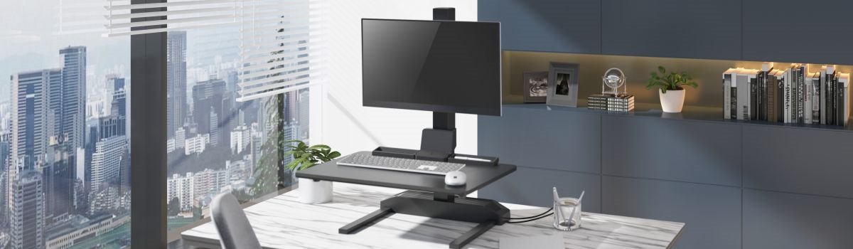Electric Sit-Stand Desk Converter with Monitor Mount DWS19 Series