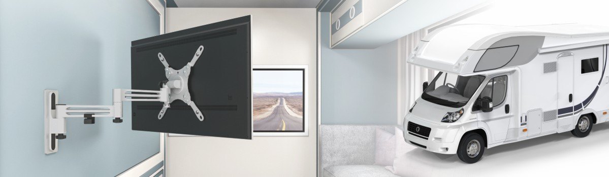 Soporte TV Bloqueable para Vehículos Recreativos de Movimiento Completo de Aluminio  LDA37 Series
