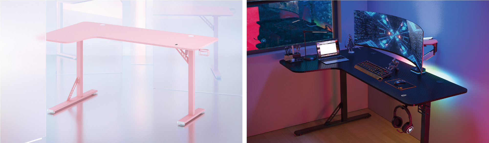 L-Shaped Gaming Desks GMD09 Series