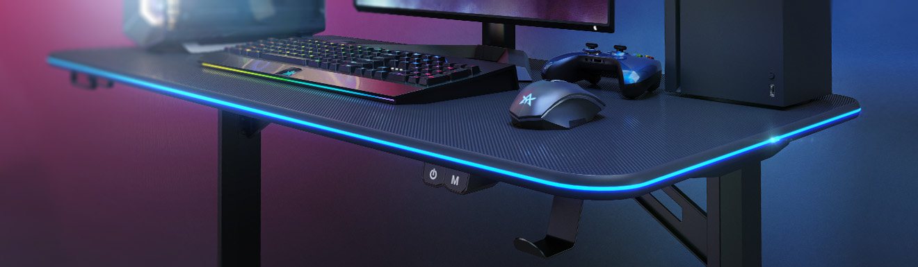 RGB Lighting Edges Gaming Desks GMD08 Series