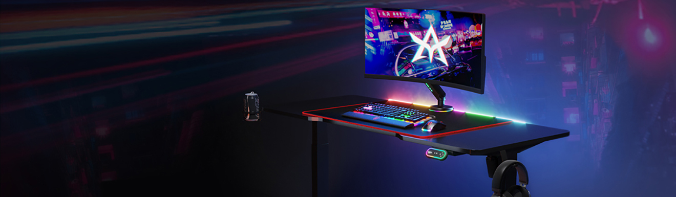 Mesas Gaming de Pie y Sentado con Iluminación RGB GMD06 Series