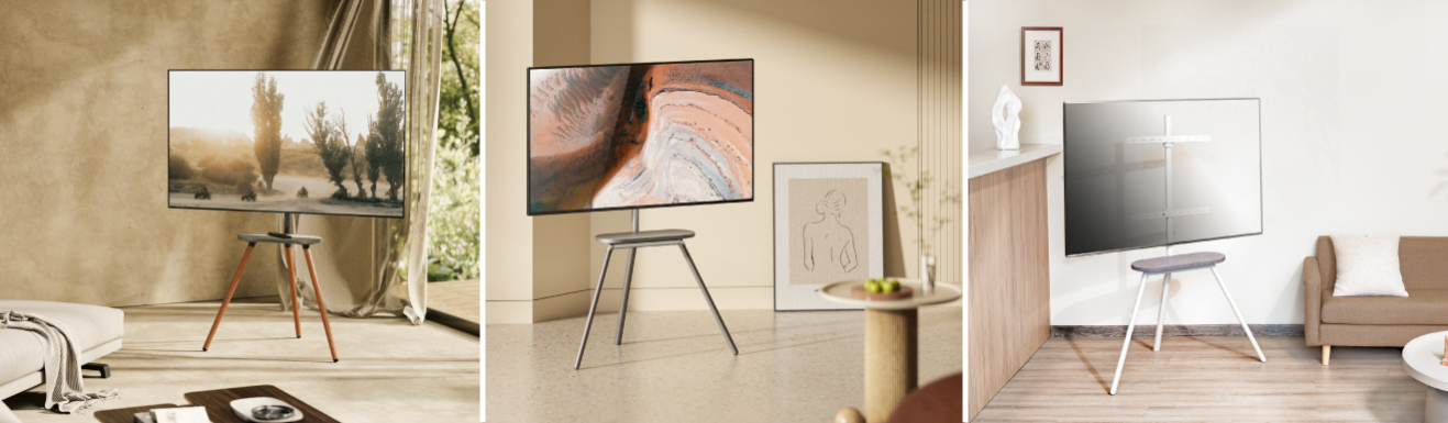 Easel Studio TV Floor Stands with Shelves FS28 Series
