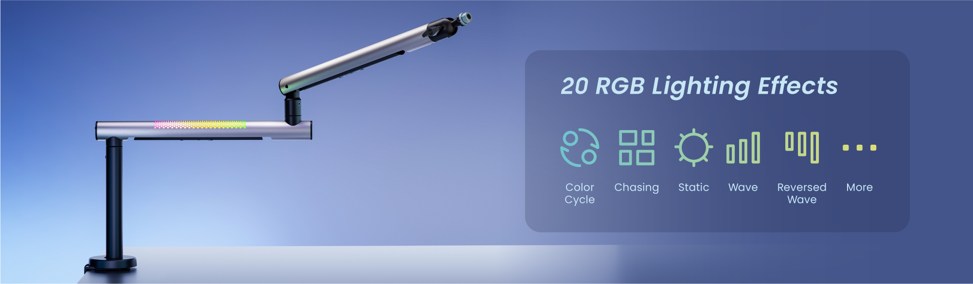  Aluminum Low Profile RGB Microphone Boom Arms MDS23 Series