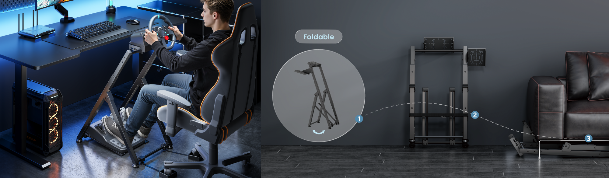 Super Economy Foldable Racing Simulator Wheel Stands LRS21 Series