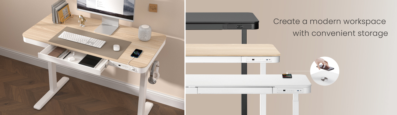 Stunning Single Motor Sit-Stand Desks with Drawer S08-SW Series