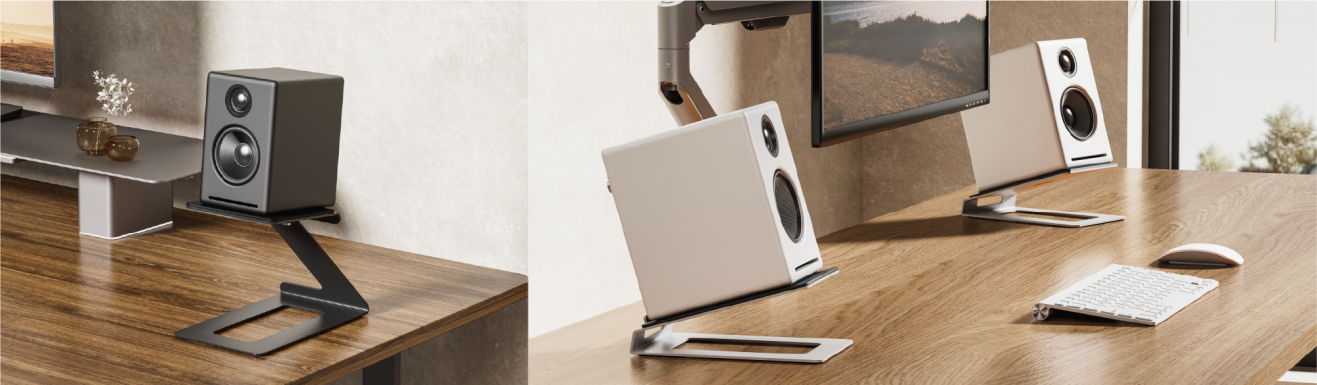 Audio-Pursuit Desktop Speaker Stand Pairs BS-74 Series & BS-73