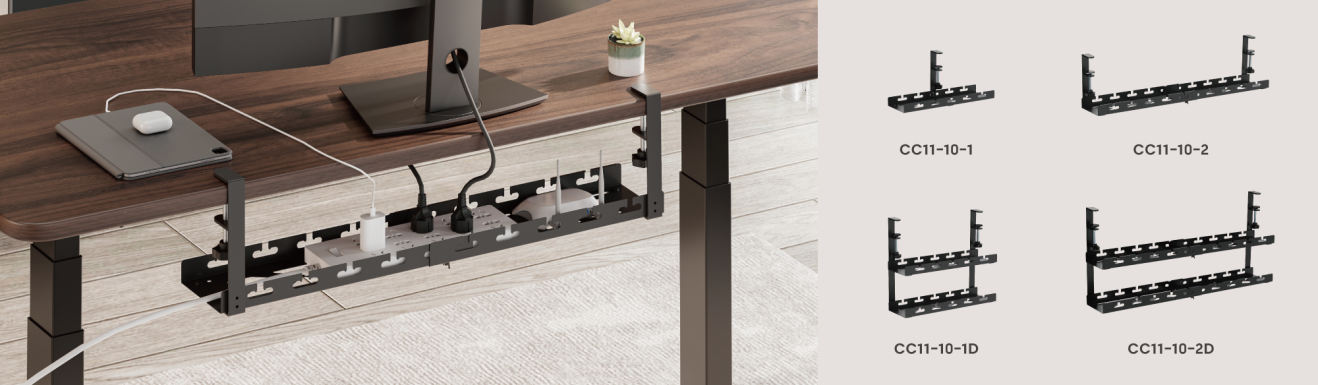 Clamp-On Under-Desk Cable Management Trays CC11-10 Series