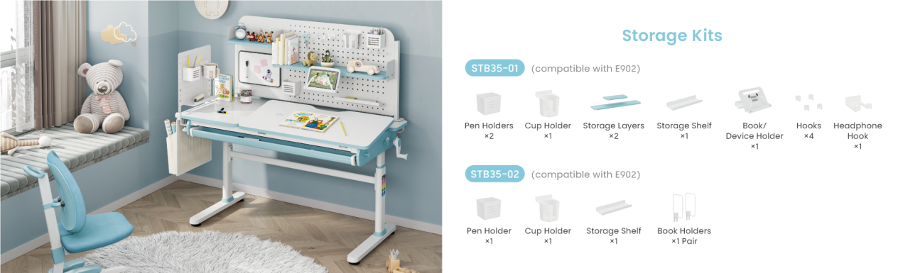 Height Adjustable Children Desks & Accessories E900 Series & STB35 Series & A315