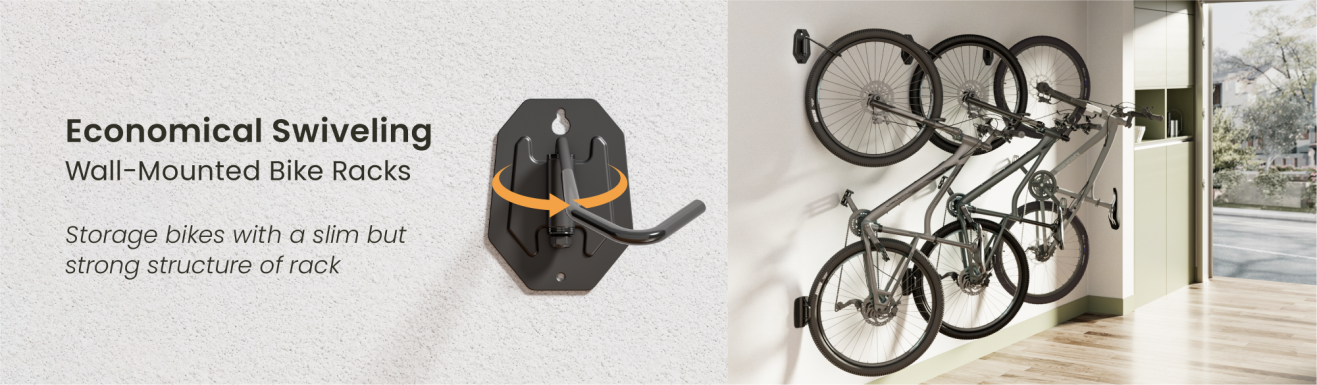 Economical Swiveling Wall-Mounted Bike Racks LBM15 Series