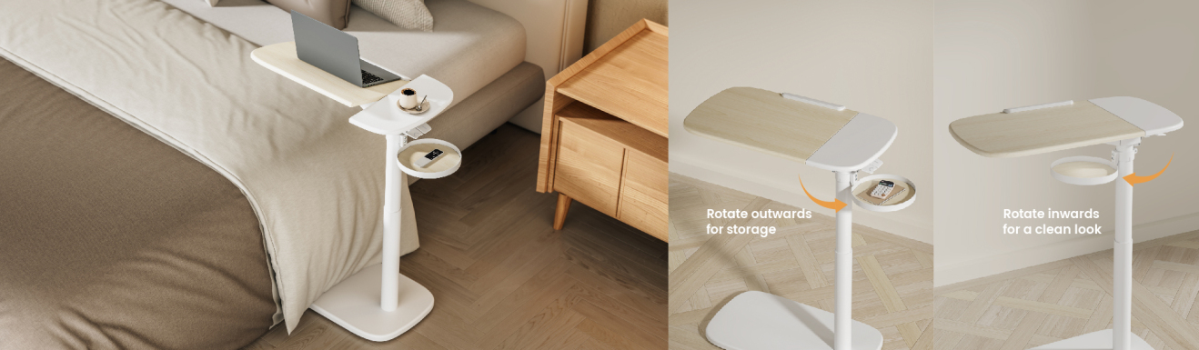 Storage-Savvy Height Adjustable Mobile Side Tables FMT03 Series
