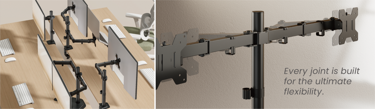 Cost-Effective Articulating Monitor Arms & Stands LDT129 Series