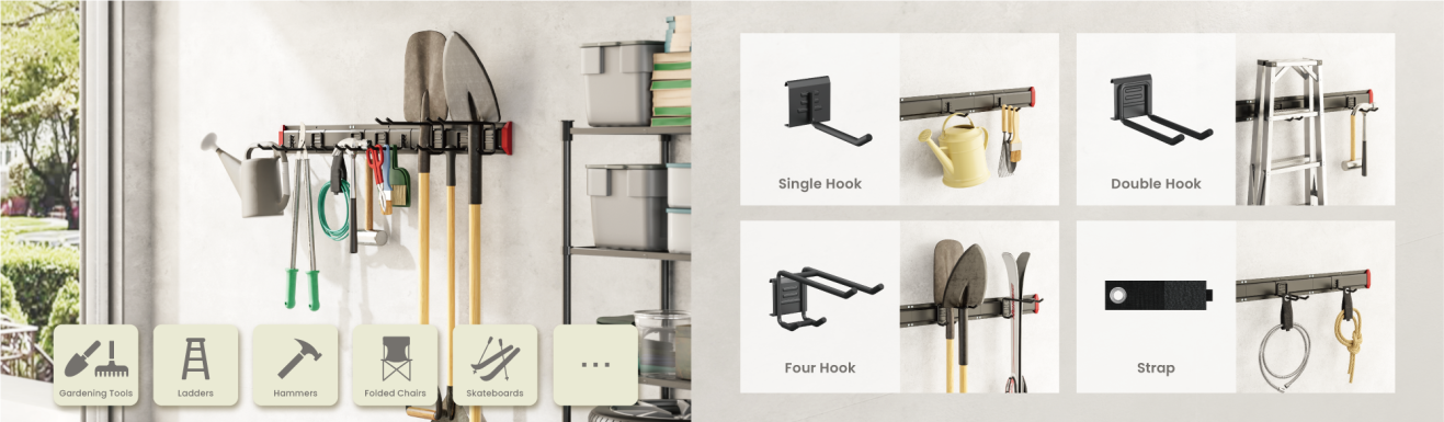 Versatile Heavy-Duty Wall Storage Racks LGS01 Series