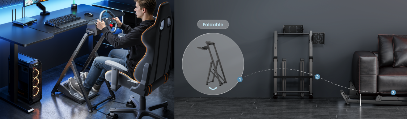 Super Economy Foldable Racing Simulator Wheel Stands LRS21 Series