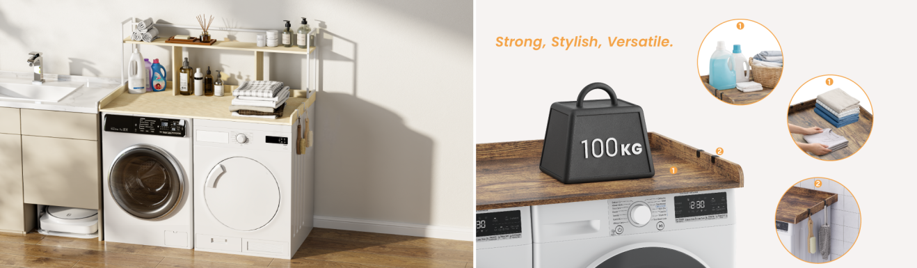 Contemporary Heavy-Duty Washer Dryer Countertops WMS13-01 & WMS13-02