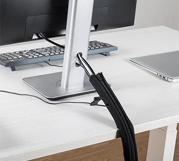 Organizador de cables, organizador de gestión de cables sin taladros debajo  del colector de cables de malla de escritorio para escritorio de oficina